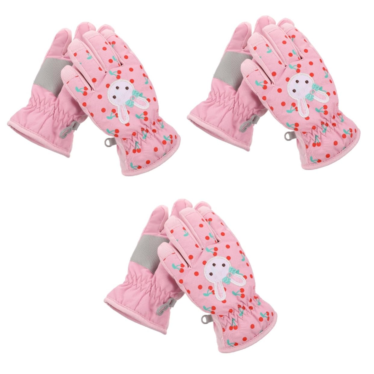 Sosoport 3paare Junge Mädchen Winterhandschuhe wasserdichte Und Winddichte Fäustlinge Für Mädchen Für Skifahren Rodeln Und Schneespiele Verstellbare Passform Cartoon-Design