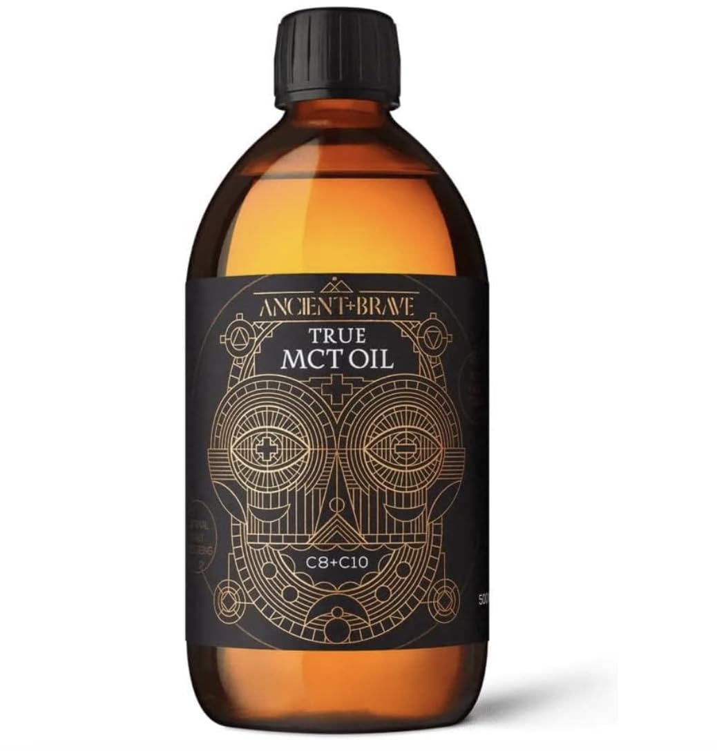 Ancient + Brave - True MCT Oil - 500 ml - Mélange de C8 et C10 Puissant, Huile de Coco 100 % Pure - Régime Céto & Paléo, Jeûne Intermittent - Végétalien - Énergie et Clarté Mentale