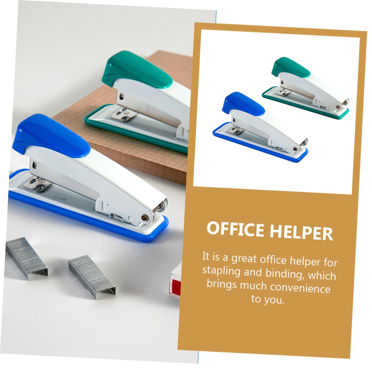 jojofuny 2 set Cucitrice Standard Per Cancelleria Per Carta Ufficio Piccolo Con Punti Metallici Medio Strumento 2 pezzi * 2 Colore Casuale