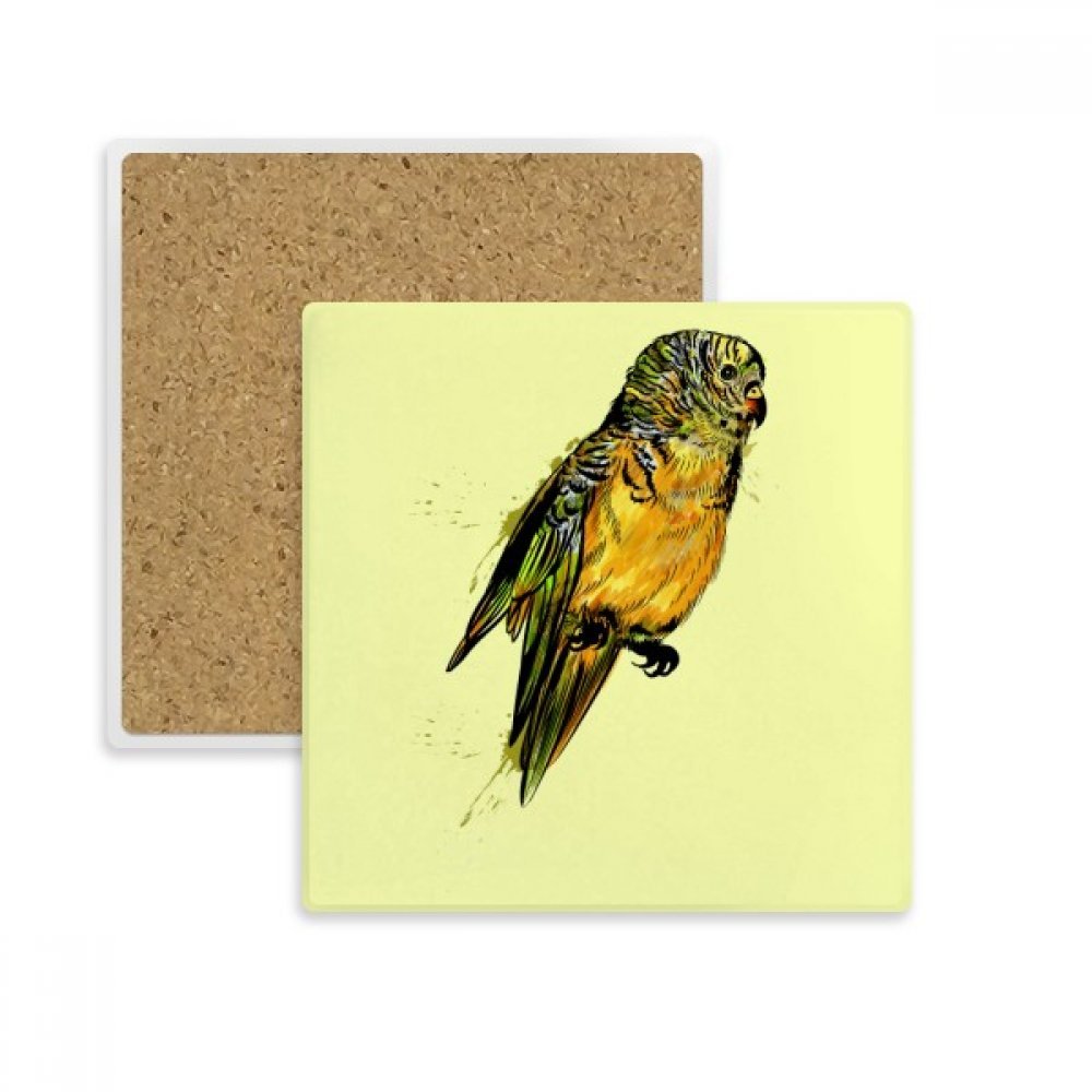 Tasse porte dessous de verre oiseau perruche jaune pour éliminer les taches d'eau sur vos tables