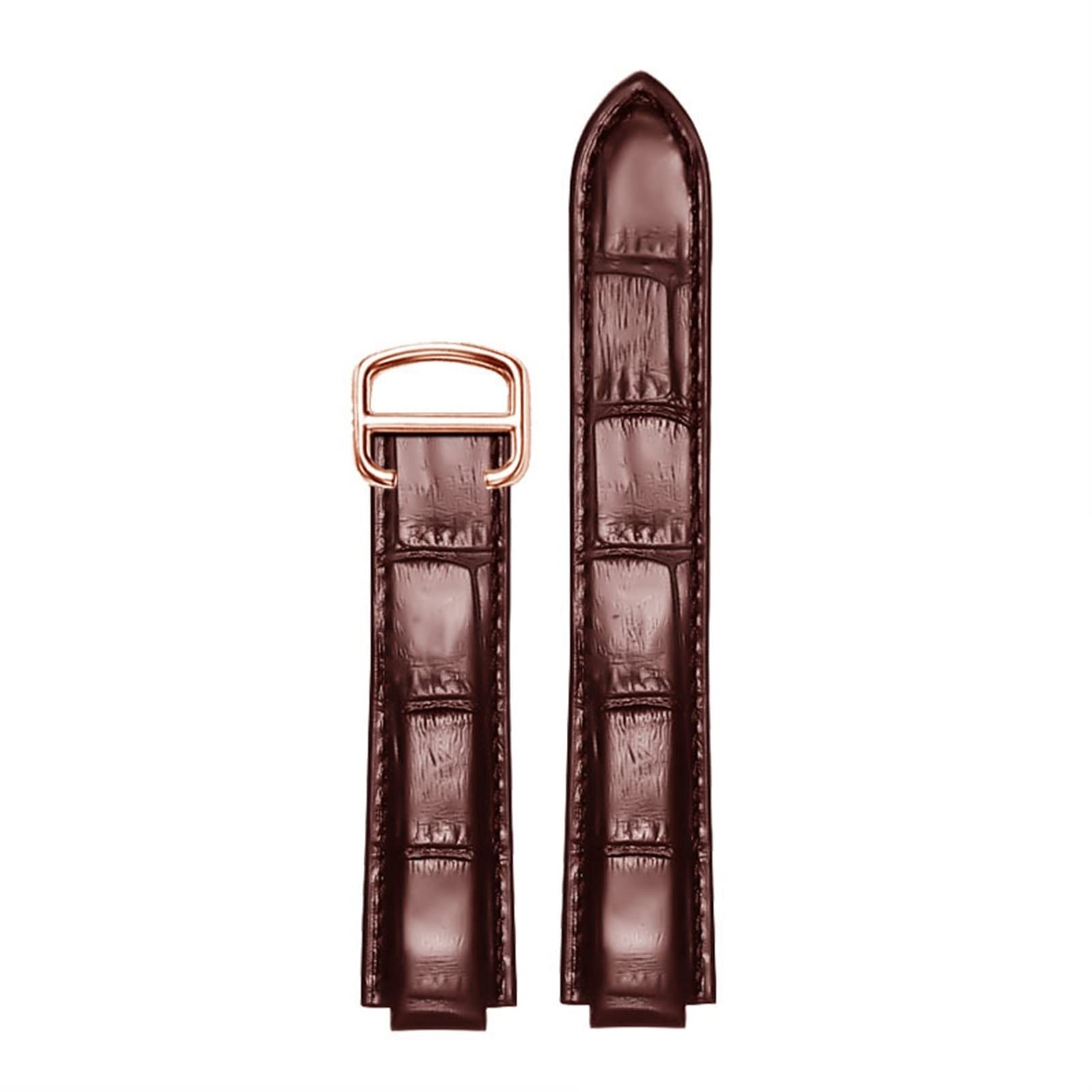 Krokodyle Skin Watchband Opaska na rękę 20 * 12 mm 18 * 11 mm czarne brązowe paski z składaną klamrą