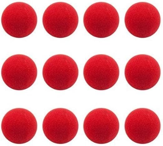 12Pcs Red Foam Clown Noses for Party Halloween Costume Supplies