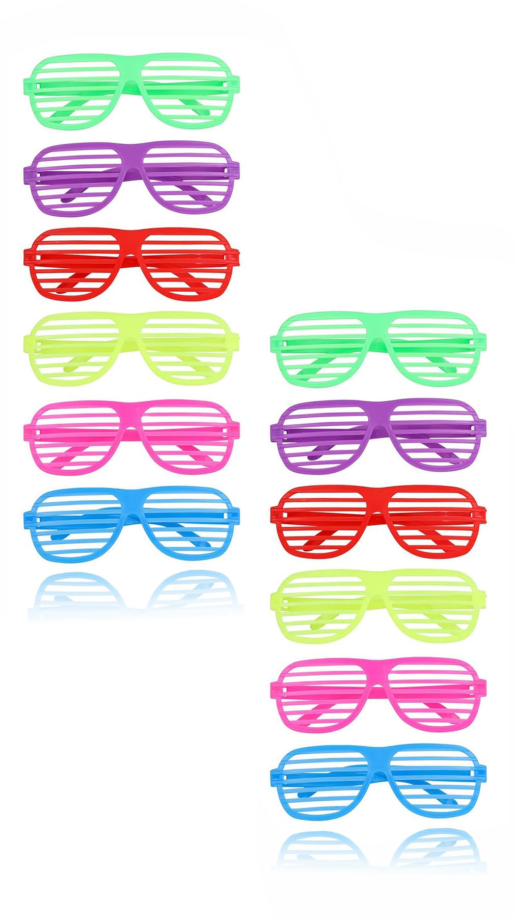 Neon Glasses Shutter Shades - 12pcs Neon Party Accessories, 80s Party Decoration, Shutter Shades Sunglasses for Night Out Party