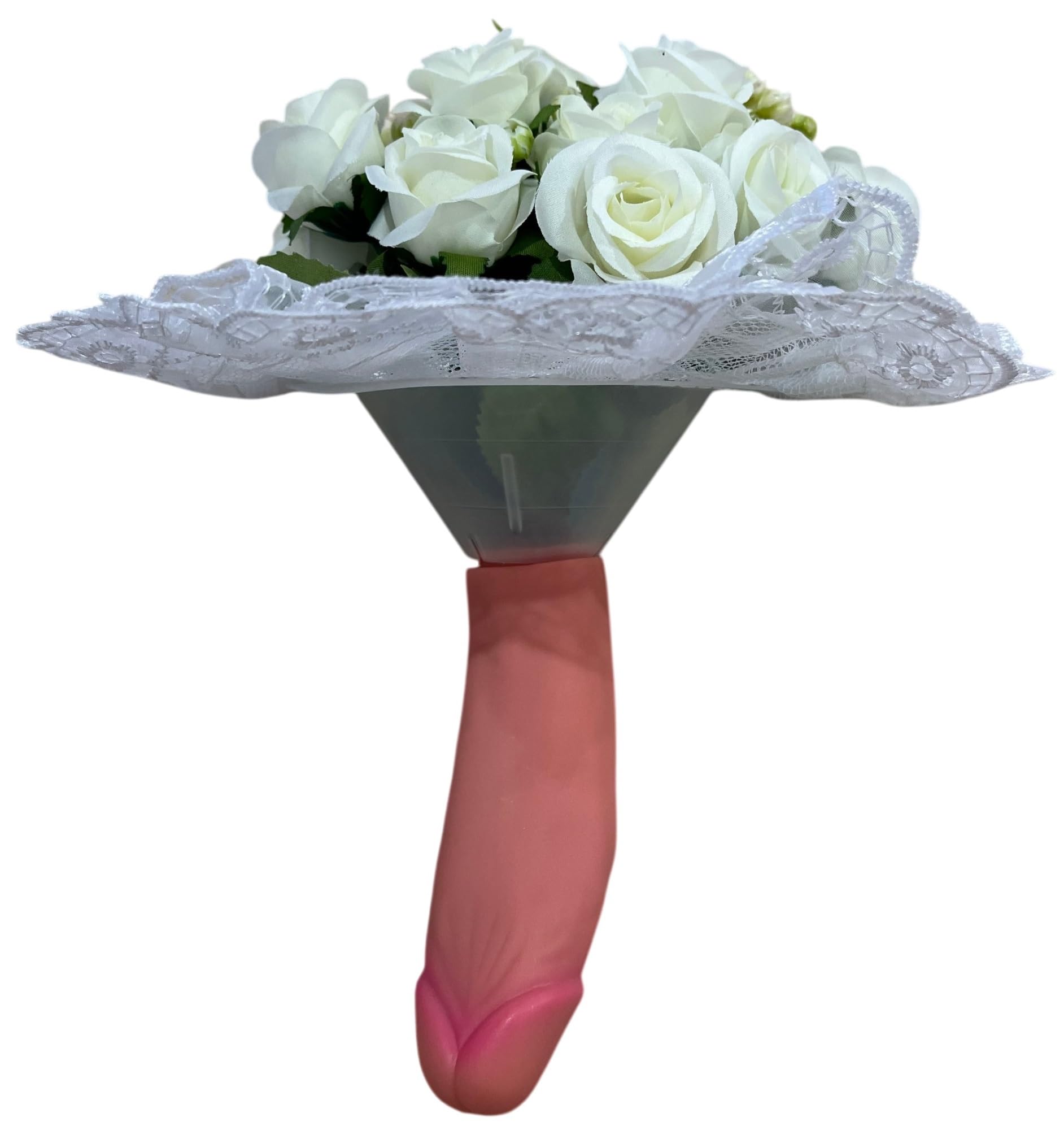 Addio al Nubilato Bouquet di Rose Bianche, Mazzo di Fiori Gadget Addio al Nubilato per la Futura Sposa, Giochi Divertenti