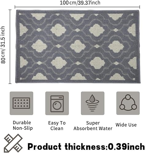 Miniatura 2 de Tapete de puerta para interiores y exteriores, tapete antideslizante mejorado 2023, tapete de bienvenida para el hogar, jardín, garaje (32 x 40
