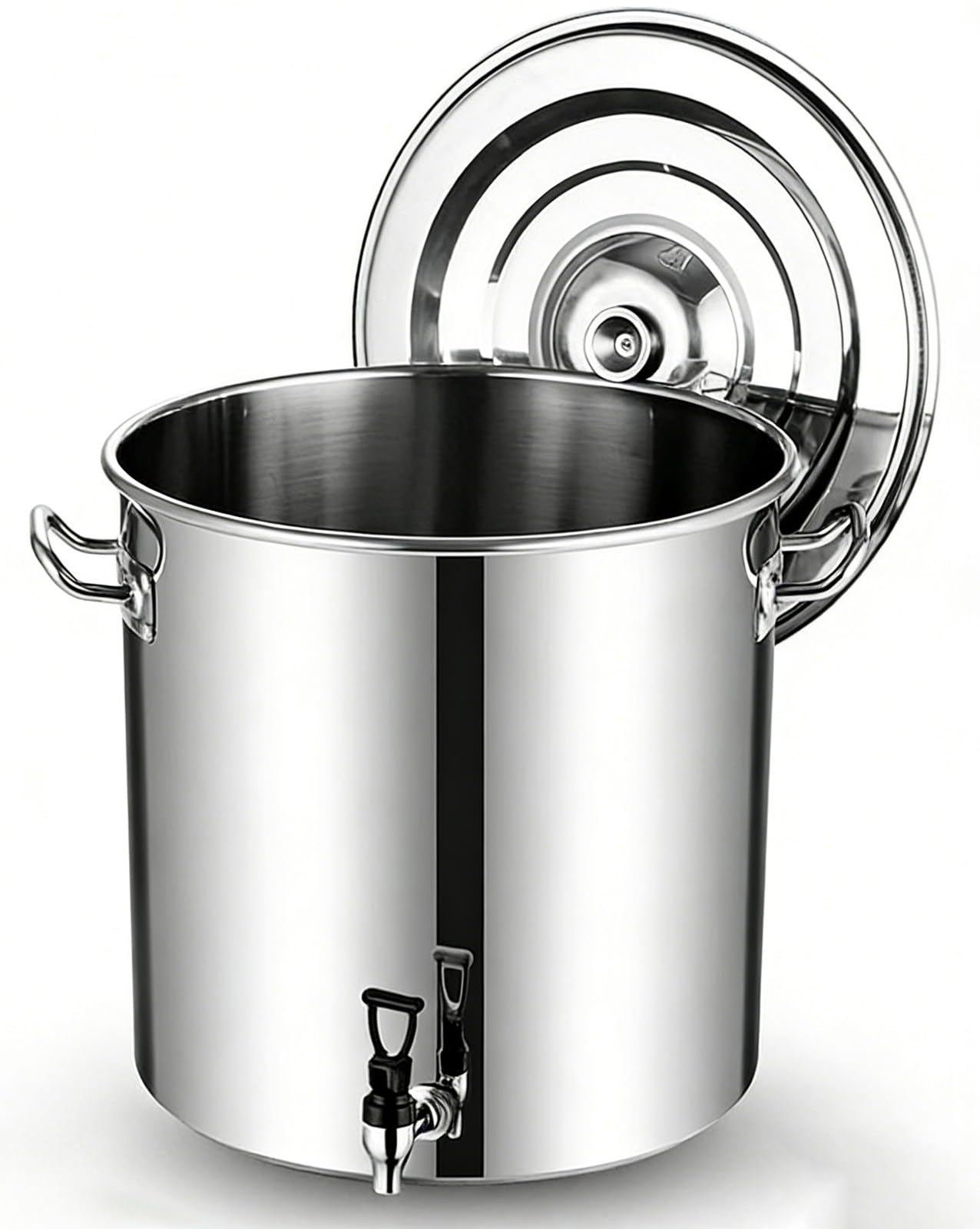 GTHTUHFD Stainless Steel Soup Pot With Lid - Versatile Stock Pot 25L Capacity Composite Bottom Milk Can With Tap For Cooking & Serving,5l