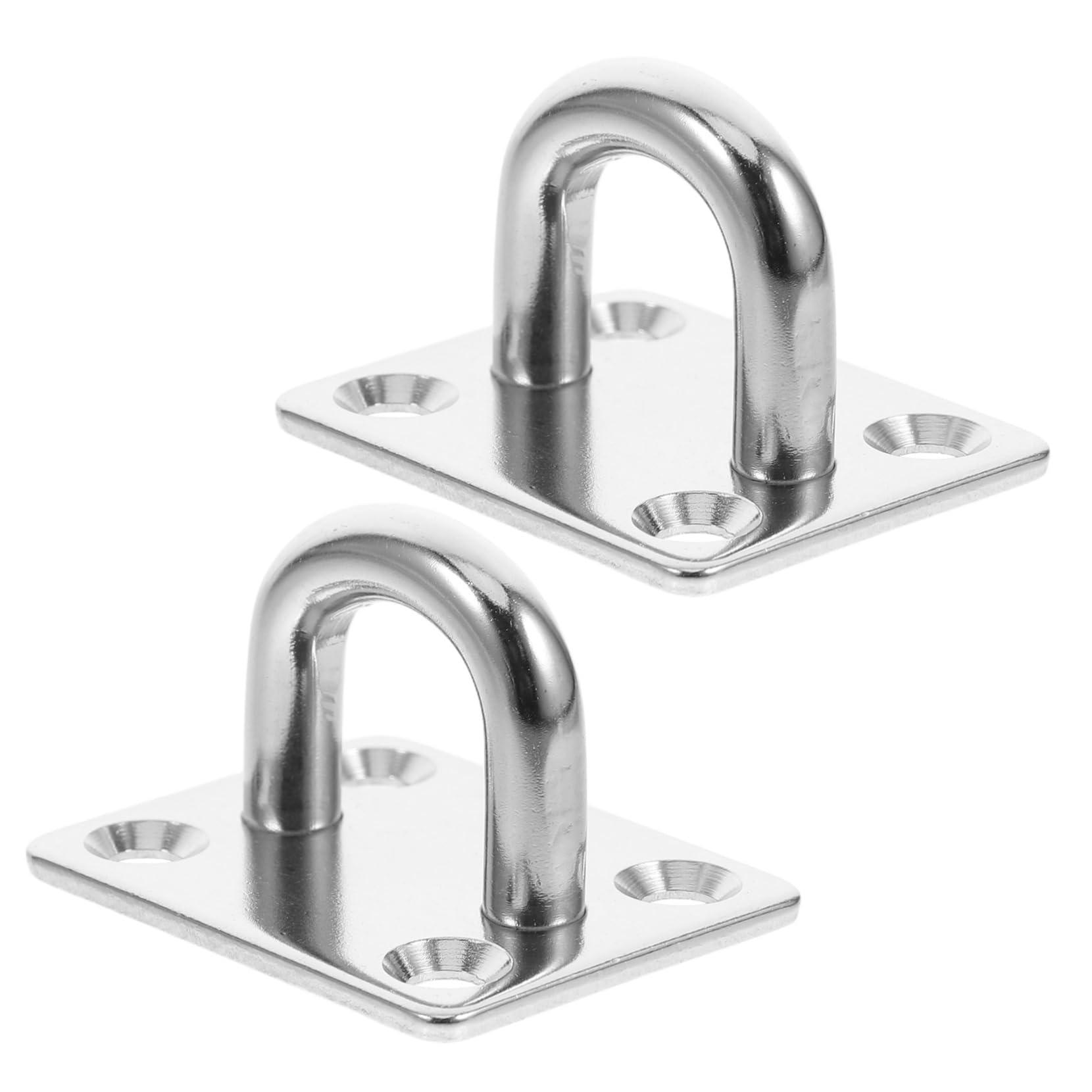 PRETYZOOM 2pcs Heavy Duty Stainless Steel Ceiling Hooks for Hardware Versatile Pad Eye Plate for Quick Installation and Exceptional Load Bearing Boat and Shade Sail Applications