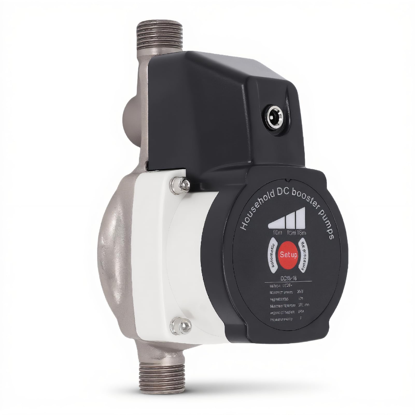 Bomba Elevadora de Presión de Agua Automática para Casa, 80 W de Baja Potencia y Presión Estable de 36,2 PSI, Interfaz NPT de 1/2 Pulgada, Diseño Seguro de bajo Voltaje (Enchufe europeo