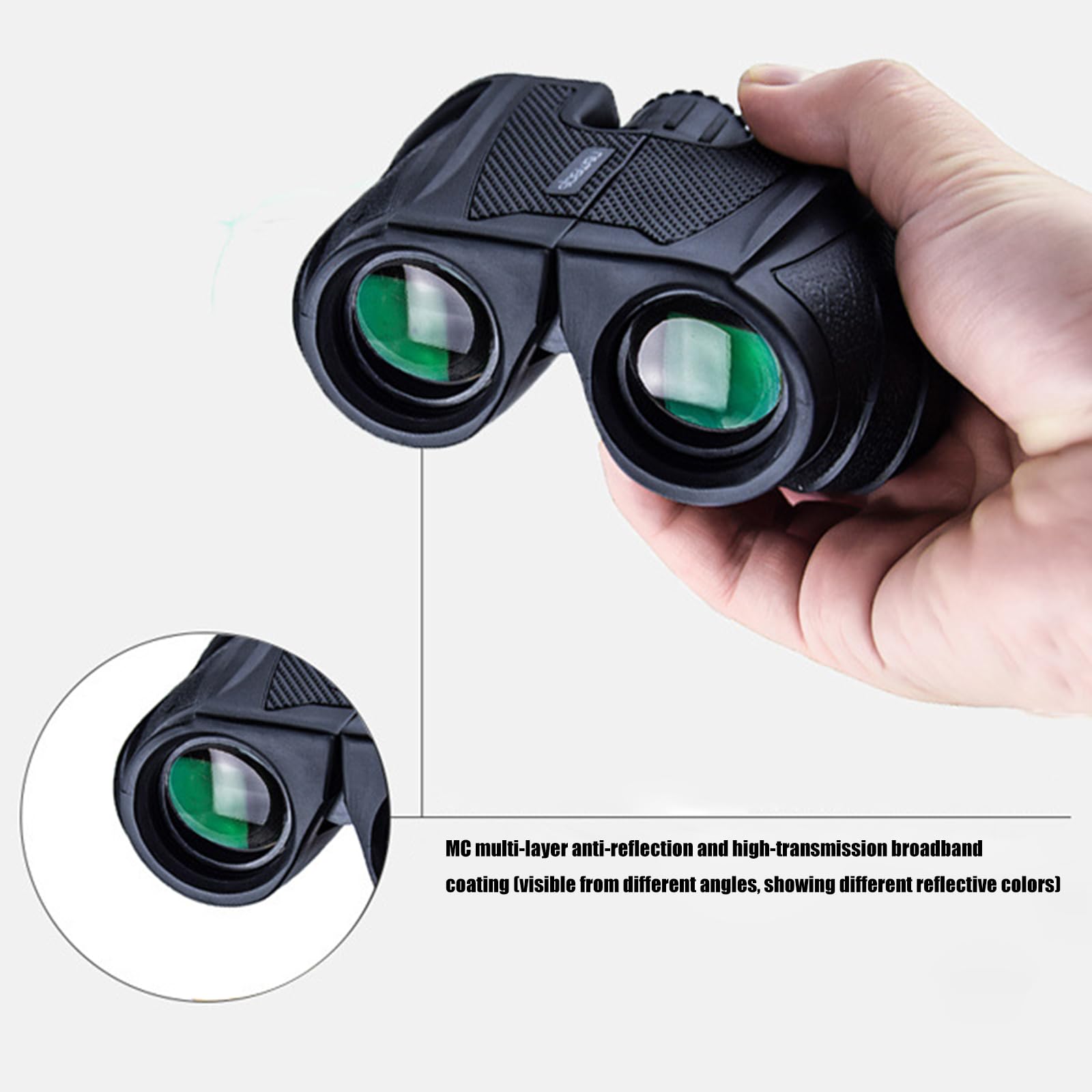 Grossissement 12x Lunettes de Terrain 25 mm pour Adultes Réflexion 720P Renforcée Exécution ombragée Plan Mince pour Les Voyages Observation de la Faune Lunettes de Terrain en Plein air