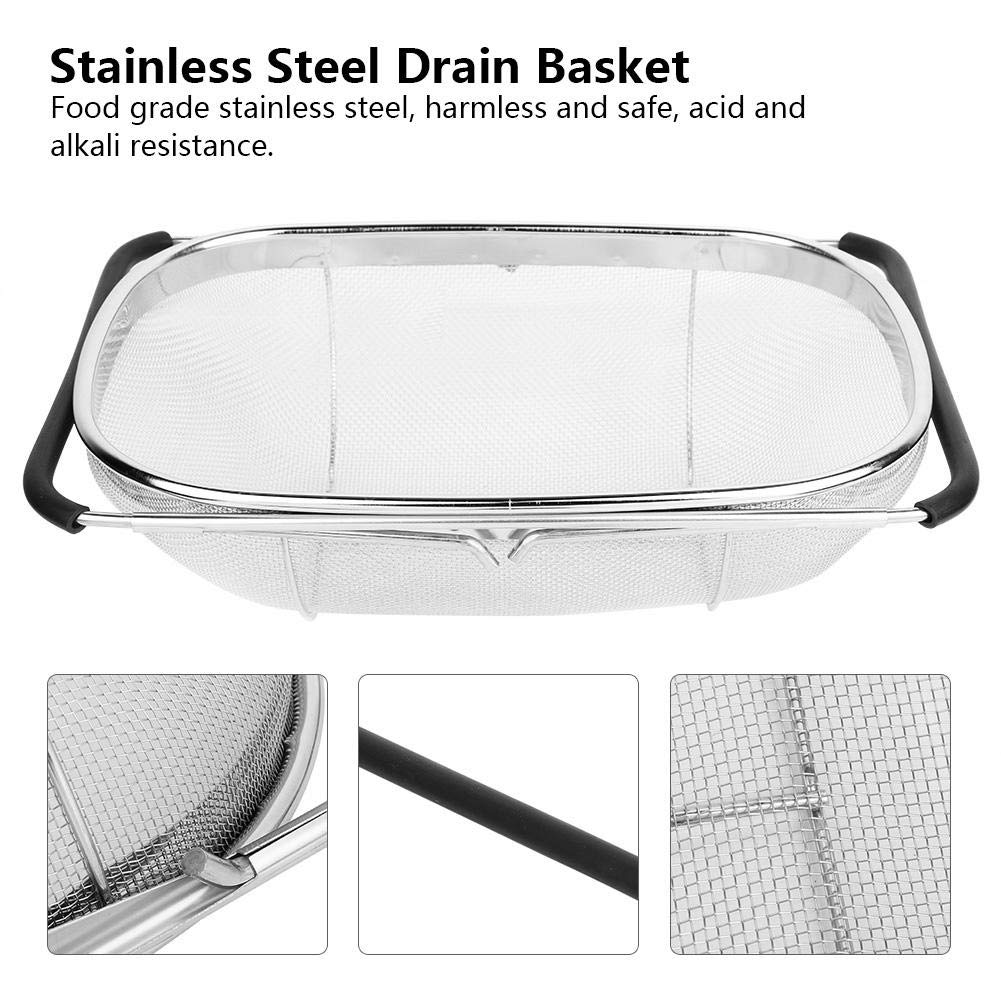 Scolapasta retrattile in acciaio inox (38-54 cm), cestello drenante a