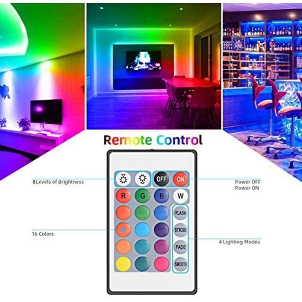 Tixiyu 5V USB Led Strip Lights 16 Colors and 4 Modes Waterproof Flexible Color Changing RGB LED Light Strip with Rmote Control for Bedroom Kitchen - Image 2