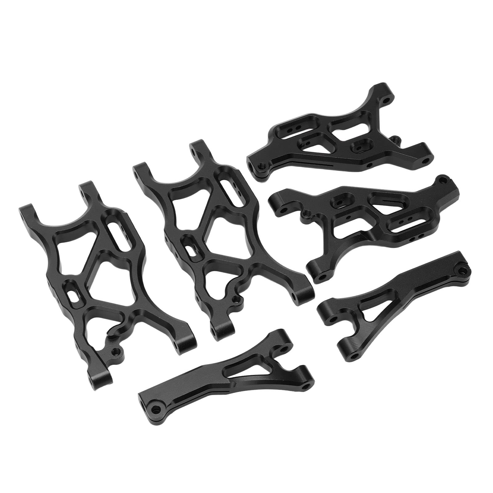 AMONIDA Zestaw Wahaczy RC ze Stopu Aluminium dla 1/7 LIMITLESS, Wahacze o Wysokiej Wytrzymałości Zapewniające płynną pracę, Przednie Wahacze Tylne, Srebrne (BLACK)