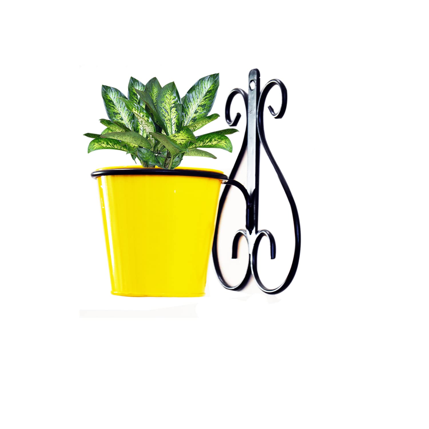 Ascent homes Wall Mount Metal Stand with Round Galvanized Bucket Planter 5.5 x 7.7 x 9.5 Inches (Yellow) (B094ZXQ924) Amazon Price History, Amazon Price Tracker
