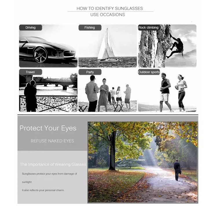 Trendy Sunglasses for Women and Men Sun glasses UV Blocking Ultra Lightweight UV400 Cycling Driving Fishing4