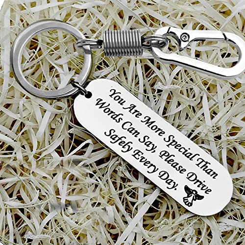Image of Customize Personalized Laser engraved Drive Safe Keychain Gifts for Husband Dad Boyfriend Valentines Day Father's day Birthday