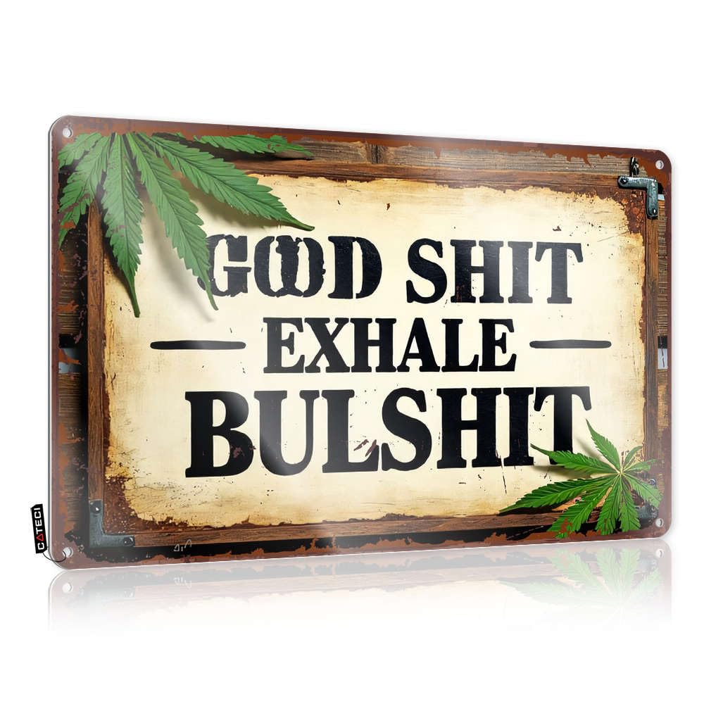Fzfn Colour Good Shit Inhale, Bad Shit Exhale Awesome Door Decor - Plaques Accessories Hanging Wall Decor(30X40cm)