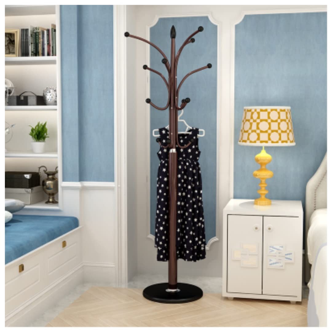 Iwenzhkpa C Oat Rack Free Standing Oat Rack Stand Hall Tree Metal Hat Storage With Round Marble Base For Lothes Hats Scarves Freestanding(C)