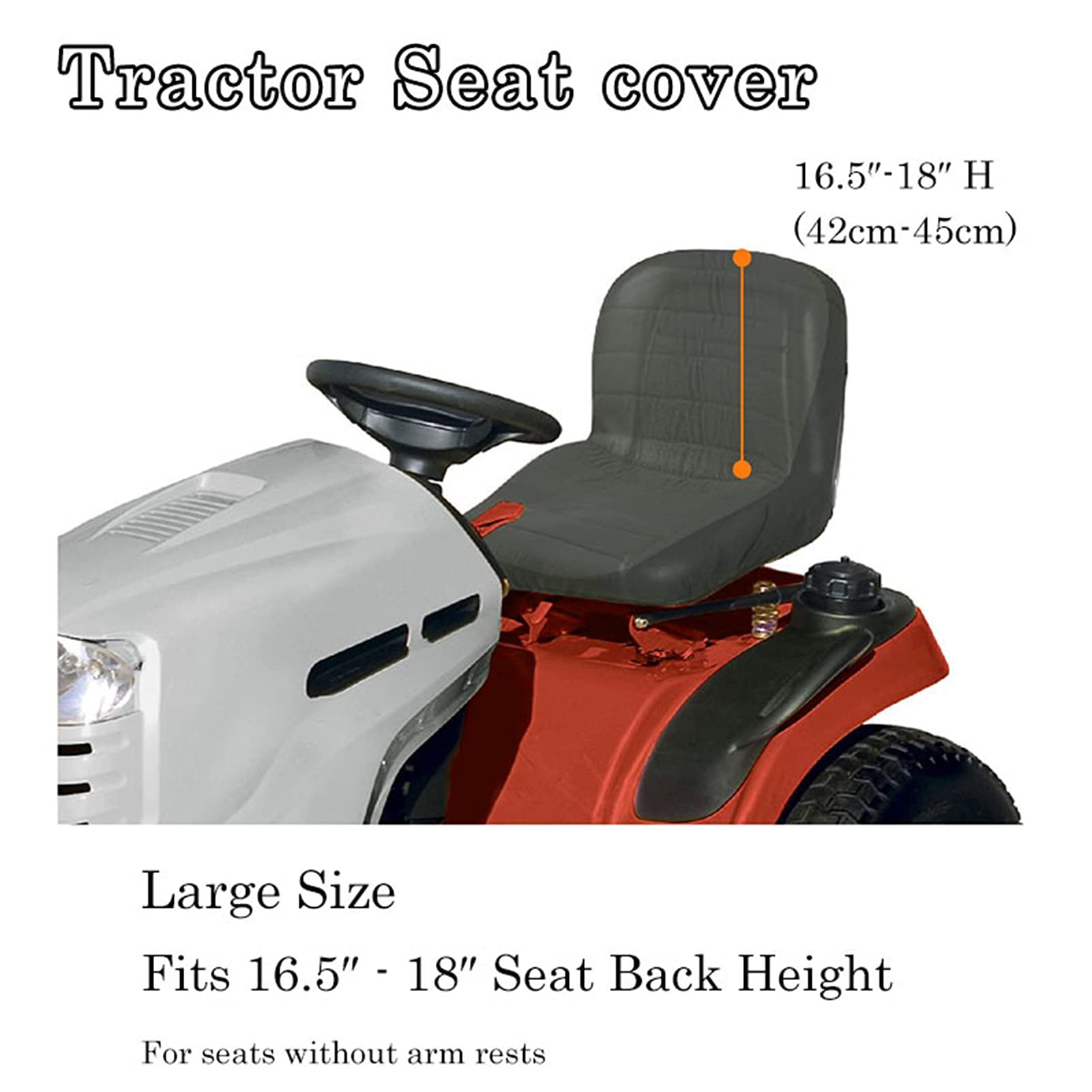 ERYUE Seat Cover, Lawn Mower Seat Cover Tractor Seat Cover Heavy Duty Padded 600D Ox Material Grey