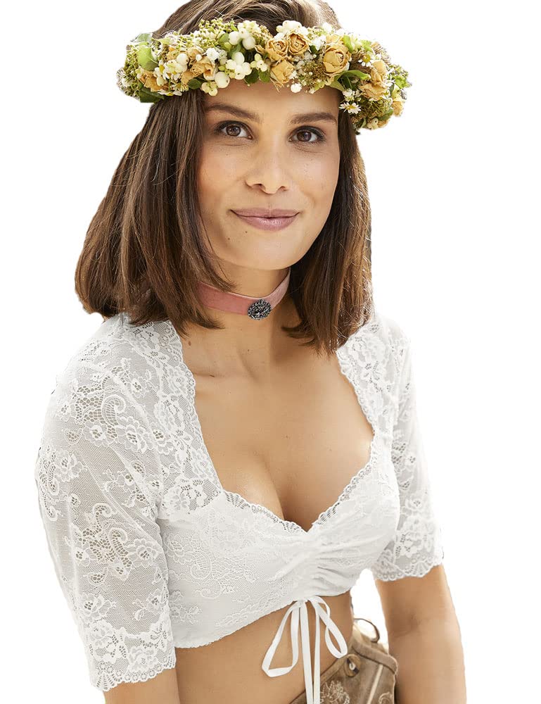 Nina von C. Halbarm Spitzen Dirndlbluse Malina 16463892 | Weiß
