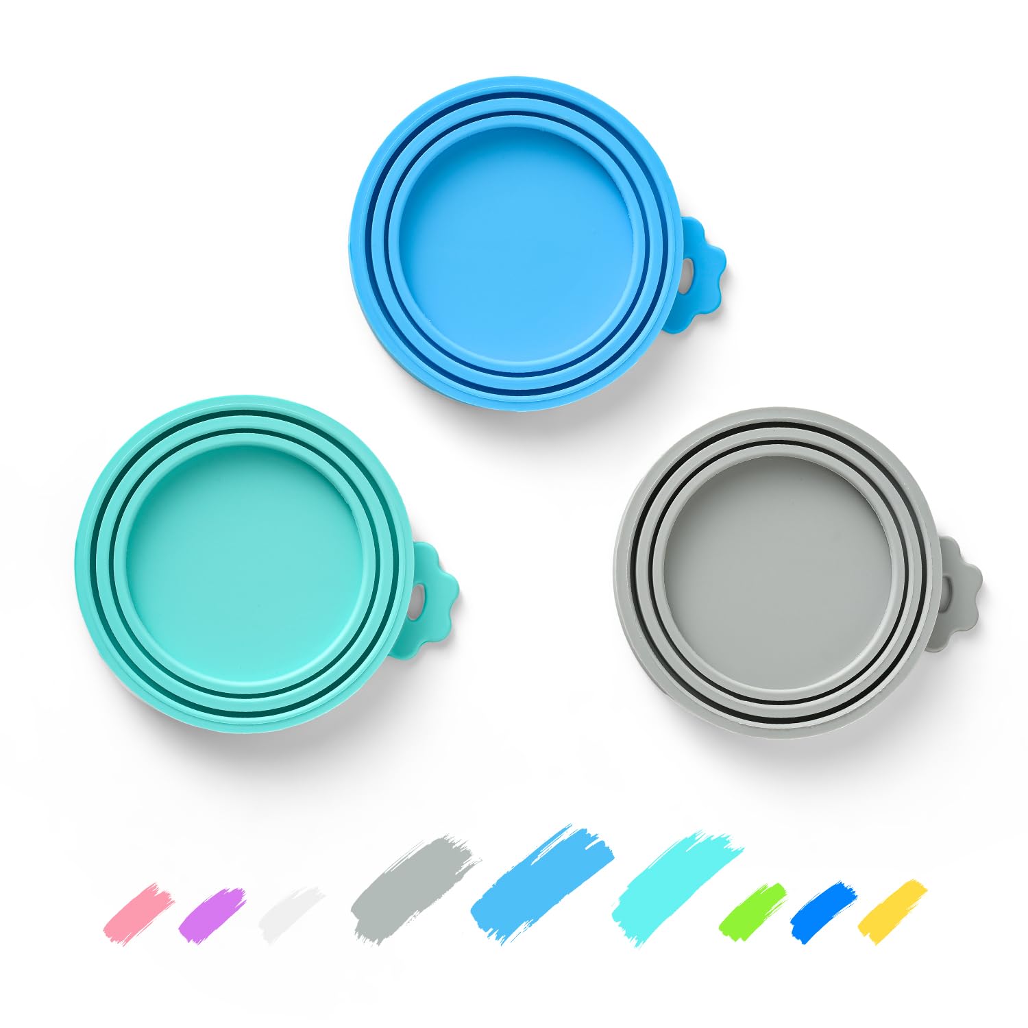 WePet Pet Food Can Covers, Silicone Lids, BPA Free, Dishwasher Safe, Fit Most Standard Size Canned Cat and Dog Food, 3oz/5.5oz/12.5oz/13.2oz, Cool
