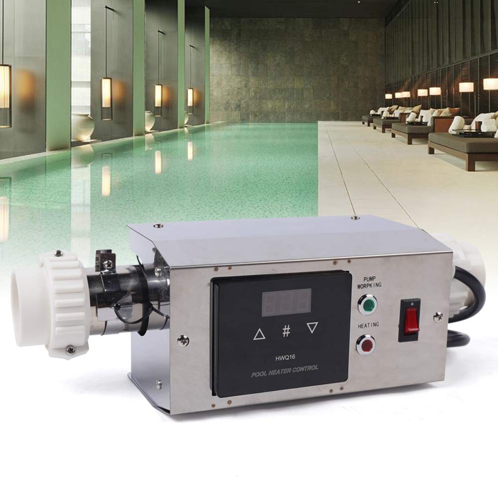 Calefacción Eléctrica para Piscina de 3000W, Termostato Calentador de Agua Instantáneo, Calentador Eléctrico para Piscinas, Aplicaciones en Spas, Piscinas