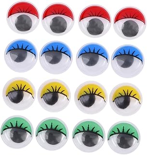 VILLFUL 100 Pçs Adesivos De Desenho Animado Boneca De Plástico Mini Olhos De Desenho Com Cílios Olhos De Plástico Com Cílios Multicoloridos Olhos De Movimento Olhos Arregalados Olhos De