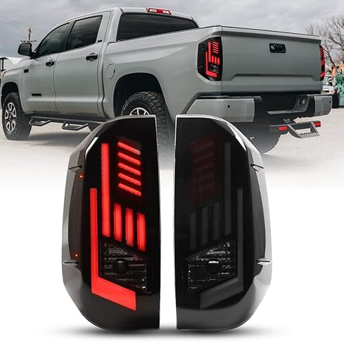 ROXX Conjunto de luces traseras LED para Toyota Tundra 2014-2022, luces traseras con señales direccionales secuenciales, luces LED DRLluces de freno
