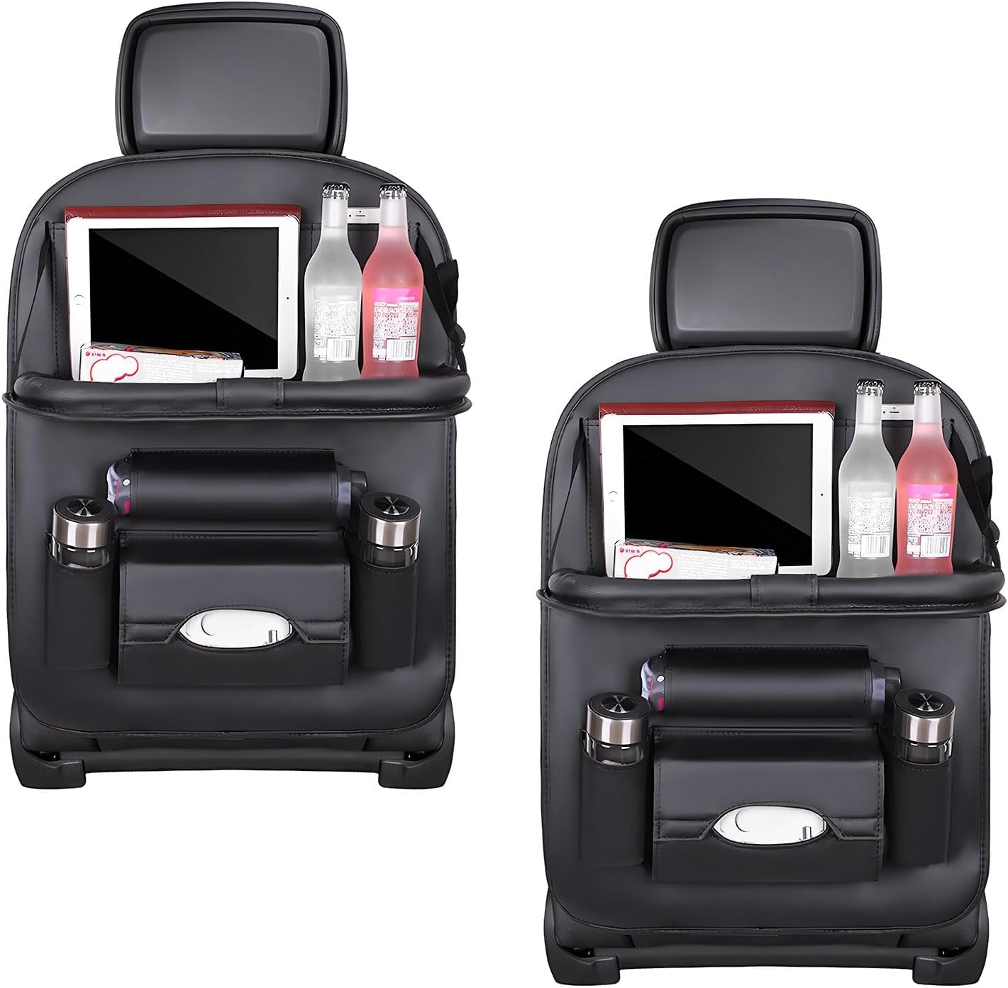 Kyhderft Black Car Seat Back Storage For Kia Ev6|Sportage|Ceed Xceed |Sorento |Niro |Soul |Stinger, Backseat Organizer Pocket Foldable Seatback Organizer,
