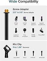 Vista 6 de InnoGear Soporte para Micrófono, Altura Máxima 66.34" Soporte de Micrófono de Piso Desmontable con Brazo Boom para Micrófono con Base Redonda