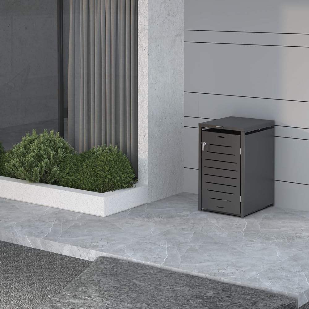 Melko Boîte à poubelles anthracite, extensible à volonté, revêtement pour poubelle de 1 tonne, robuste et durable, capacité jusqu'à 240 l