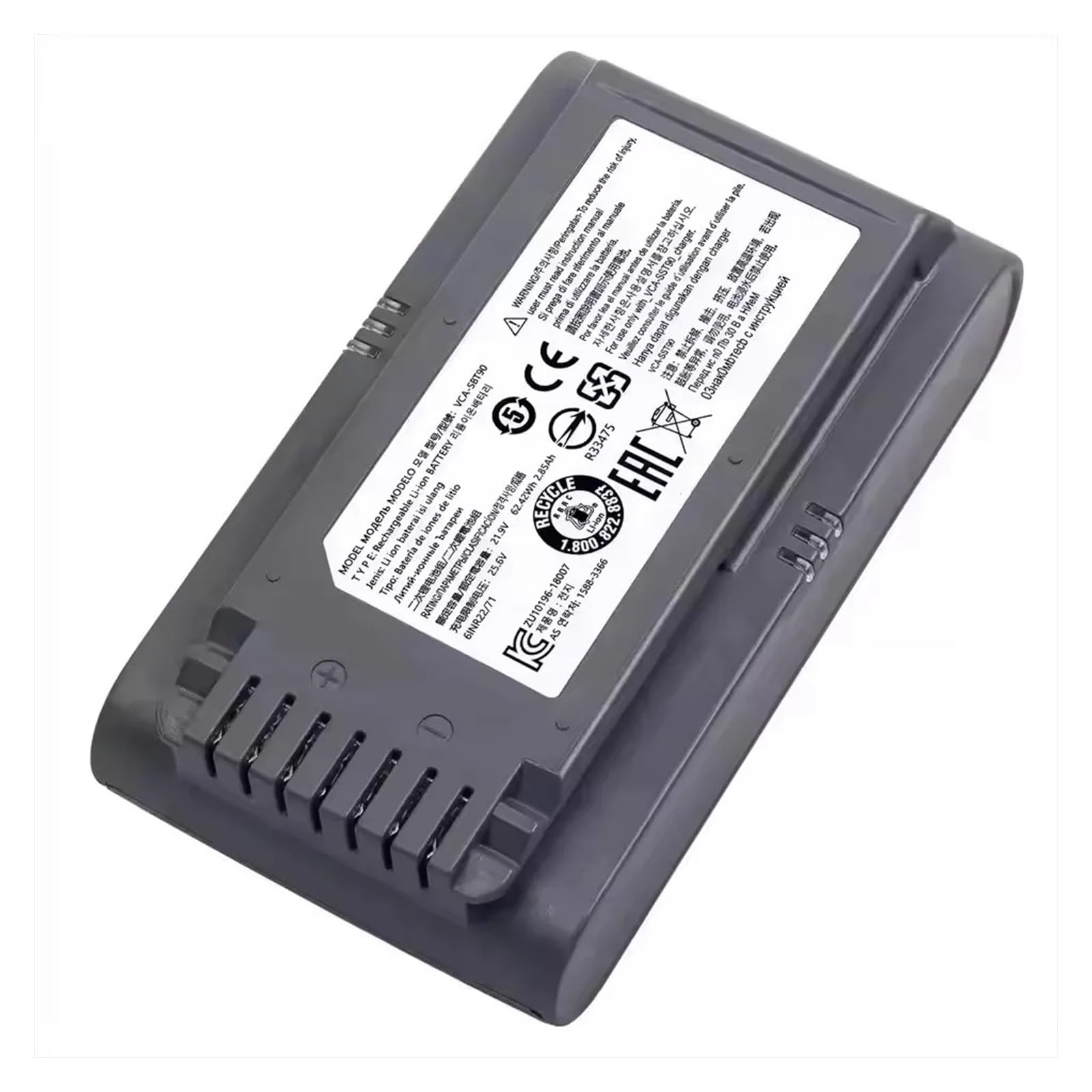 Accessori for aspirapolvere, pacco batteria ricaricabile agli ioni di litio ad alta capacità da 21,6 V 5000 mAh, compatibile con Samsung l'aspirapolvere Jet60 VCA-SBTA60(21.6V 3500mAh)
