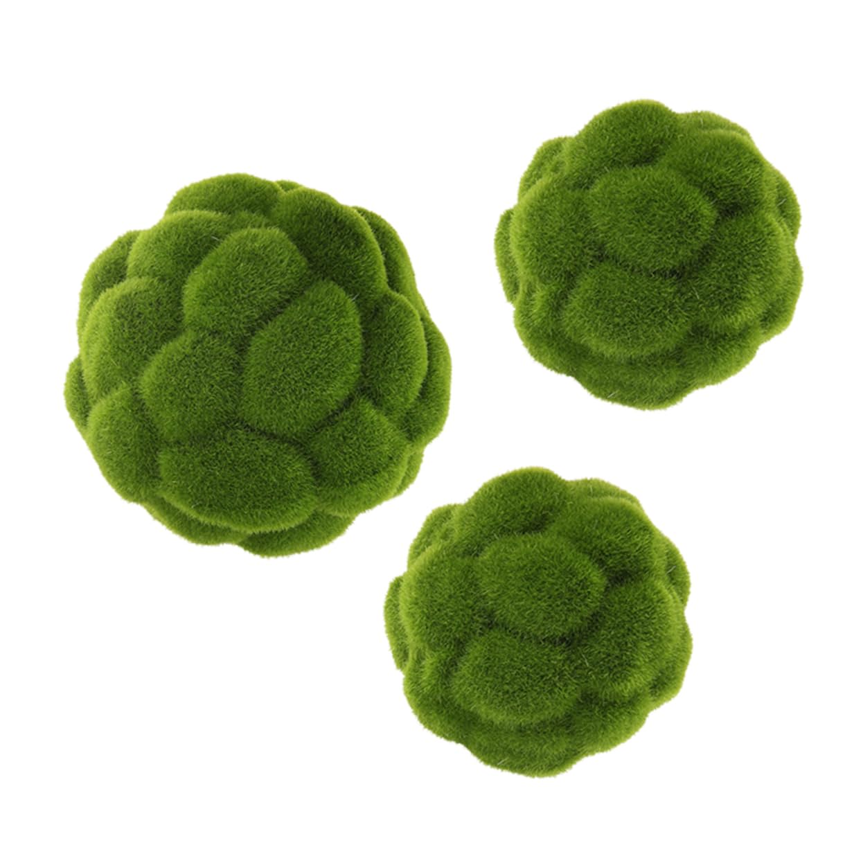 GALPADA Bolas Topiarias Artificiales de Musgo Verde en Plástico, 3 Piezas