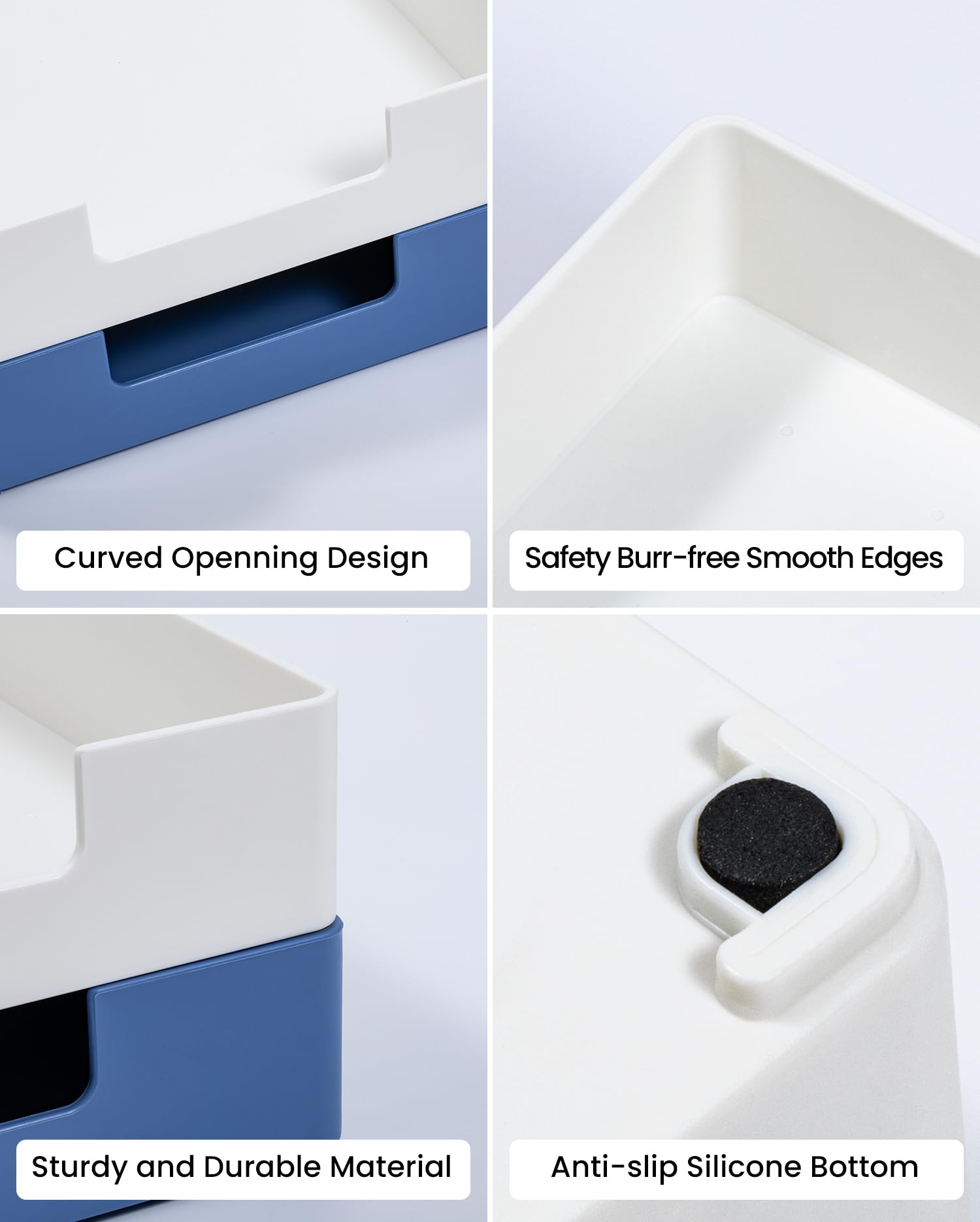 Desk Letter Tray Set, 2 Pack A4 Plastic Stackable Document