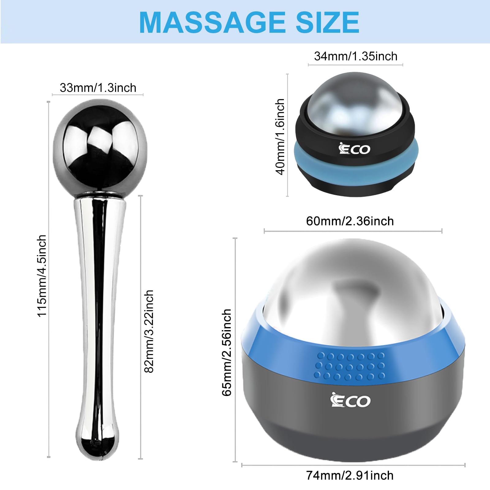unitedessentialgoods Cryosphere Cold Massage Roller Ball – Ice Cold and Hot for Deep Tissue and Sore Muscle Relief of Stiffness and Stress, Body, Neck, Back, Foot, Plantar Fasciitis, Gifts for Him 5