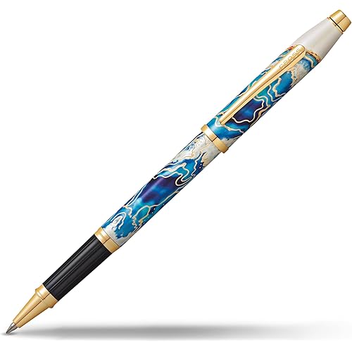 Cross Wanderlust Refillable Rollerball Pen Presented in a Luxury Gift Box - Medium Point, Black Ink,