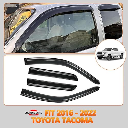 Miniatura 10 de Juego de 4 viseras laterales con cinta adhesiva para ventana lateral, deflector de ventilación para Toyota 4Runner 94924 2003-2009