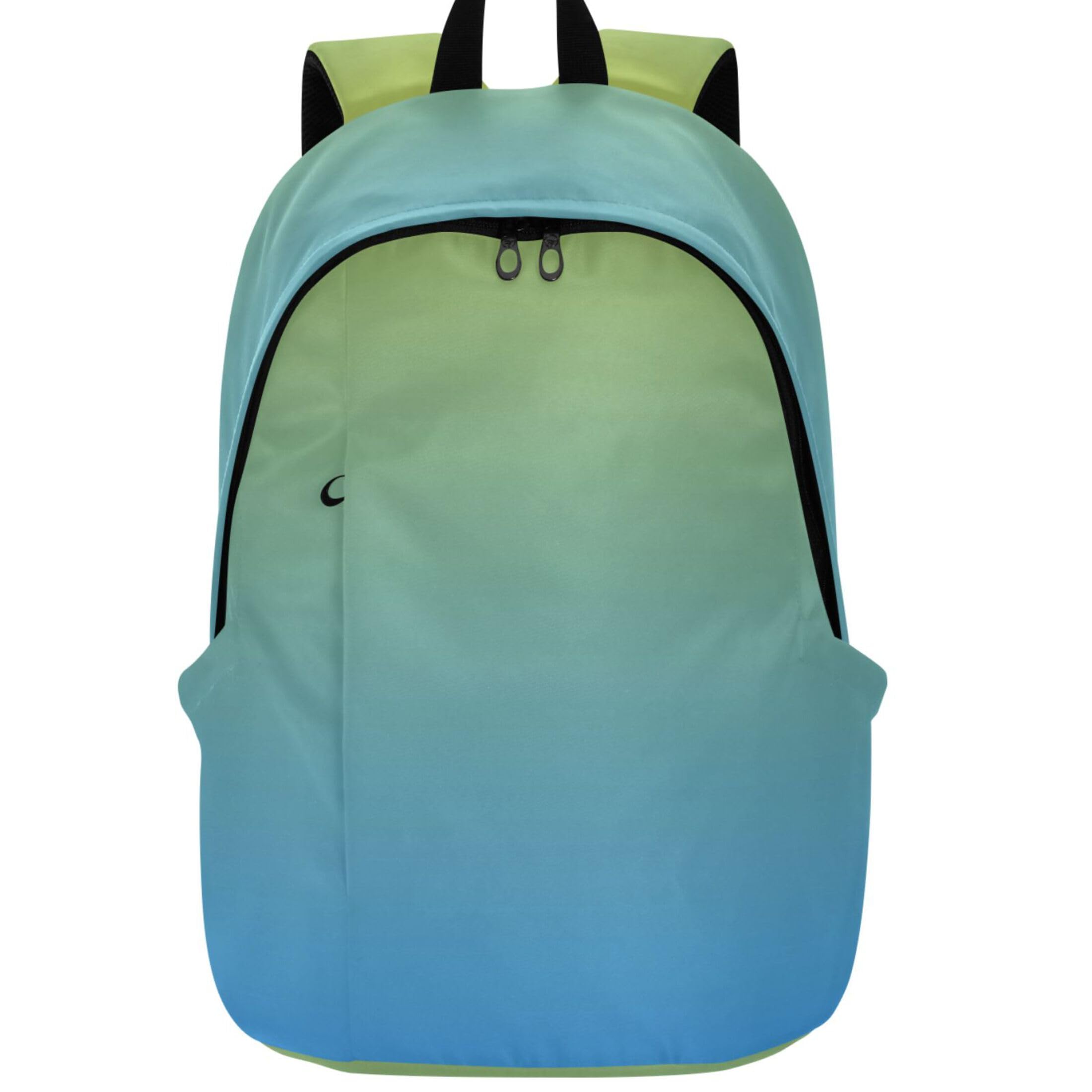 TSENQUE Cute Backpacks for Woman Casual Ombre Green Blue Gradient Lightweight Personal Item Travel Bag