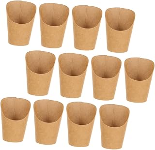 50pcs Snack Storage Cup French Fries Holder Disposable French Fries Cups Egg Paper Snack Boxes for Chicken Fingers