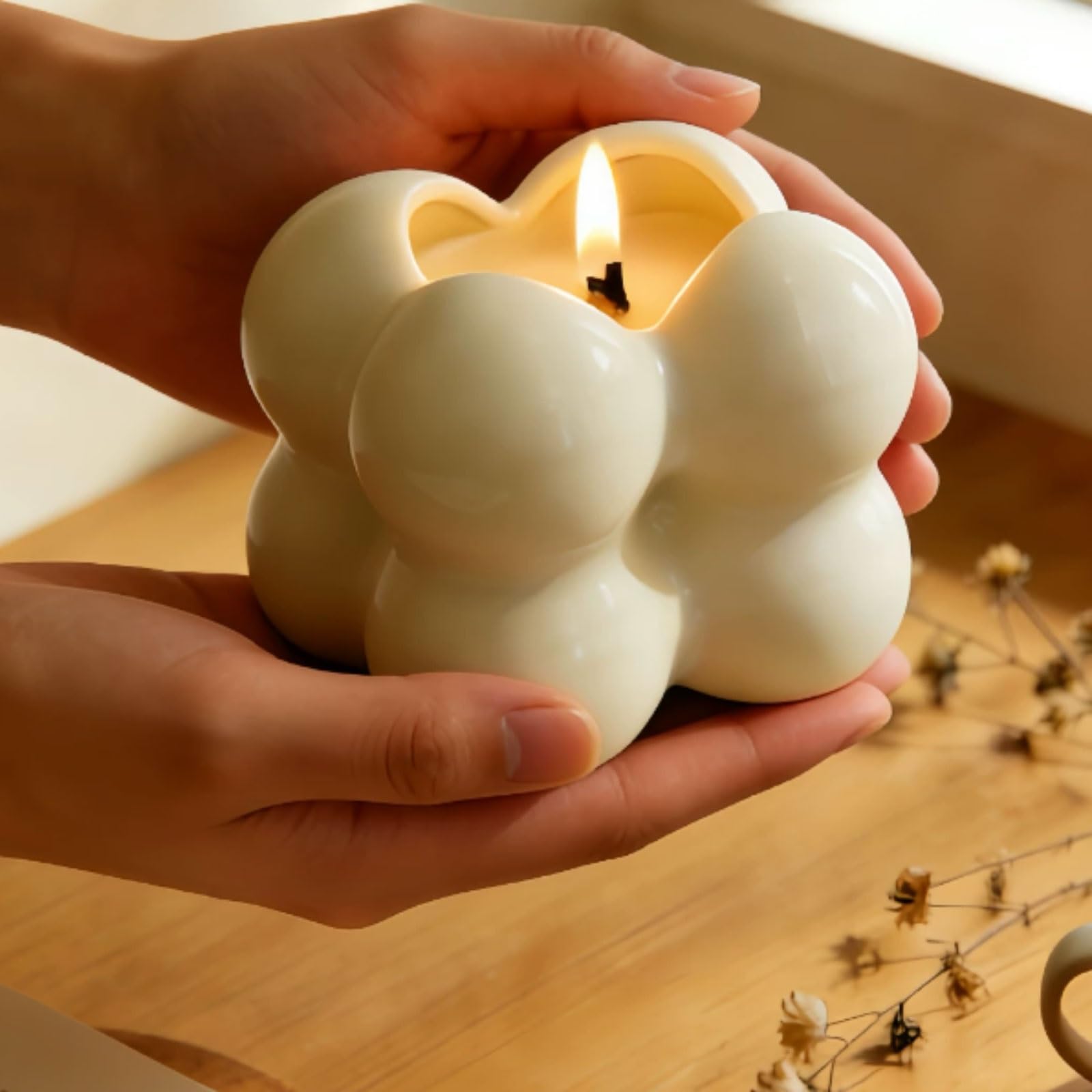 Squisito Candele in ceramica Candele moderne in barattolo riutilizzabili realizzate con cera di soia e oli essenziali di lunga durata tranquillo(Cedarwood)