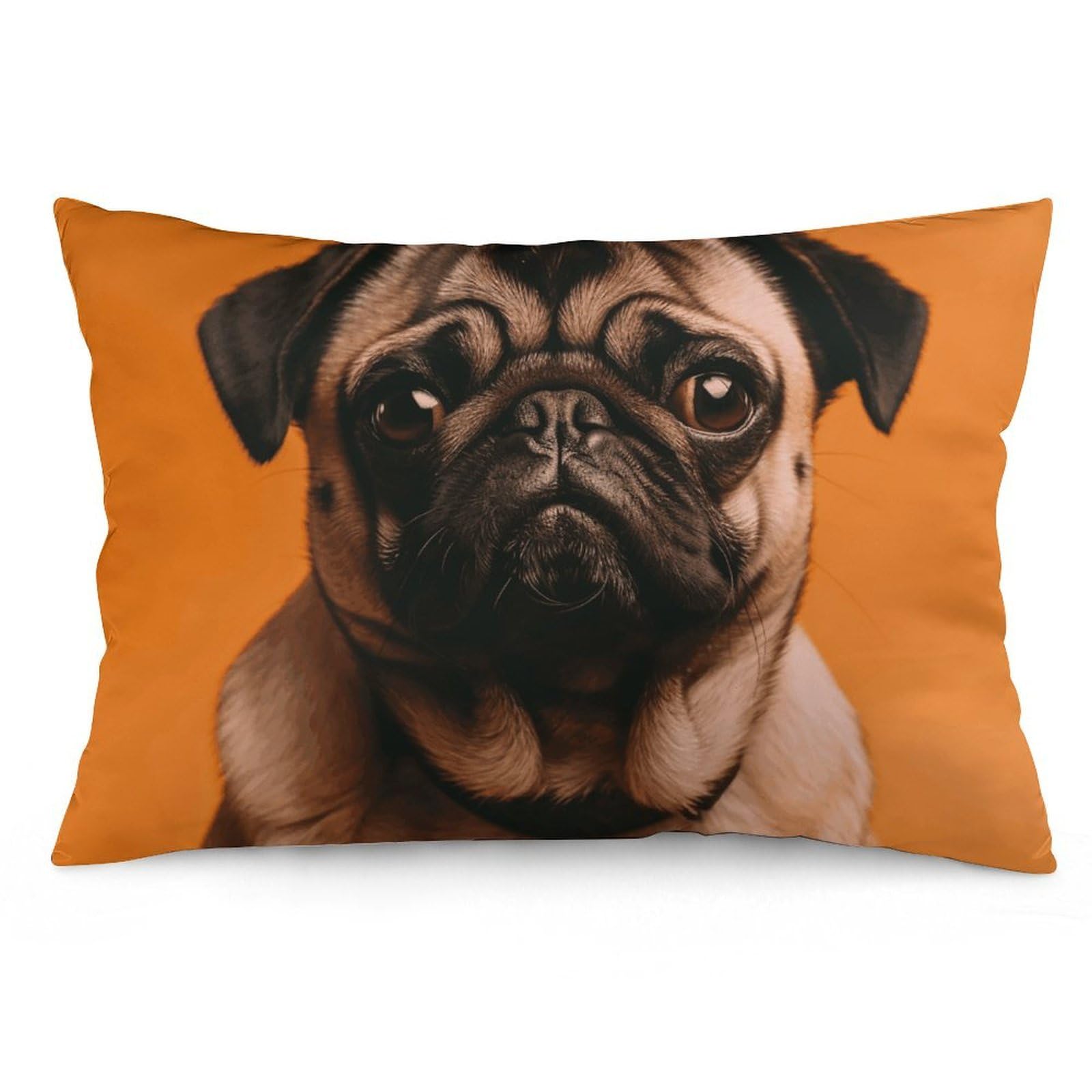 2 Pack Pillow Cases for Hair and Skin, Soft Breathable Pillow Case Covers with Hidden Zipper, A Pug Pillowcase 20"x30" Pillow Covers for Sleeping Gift