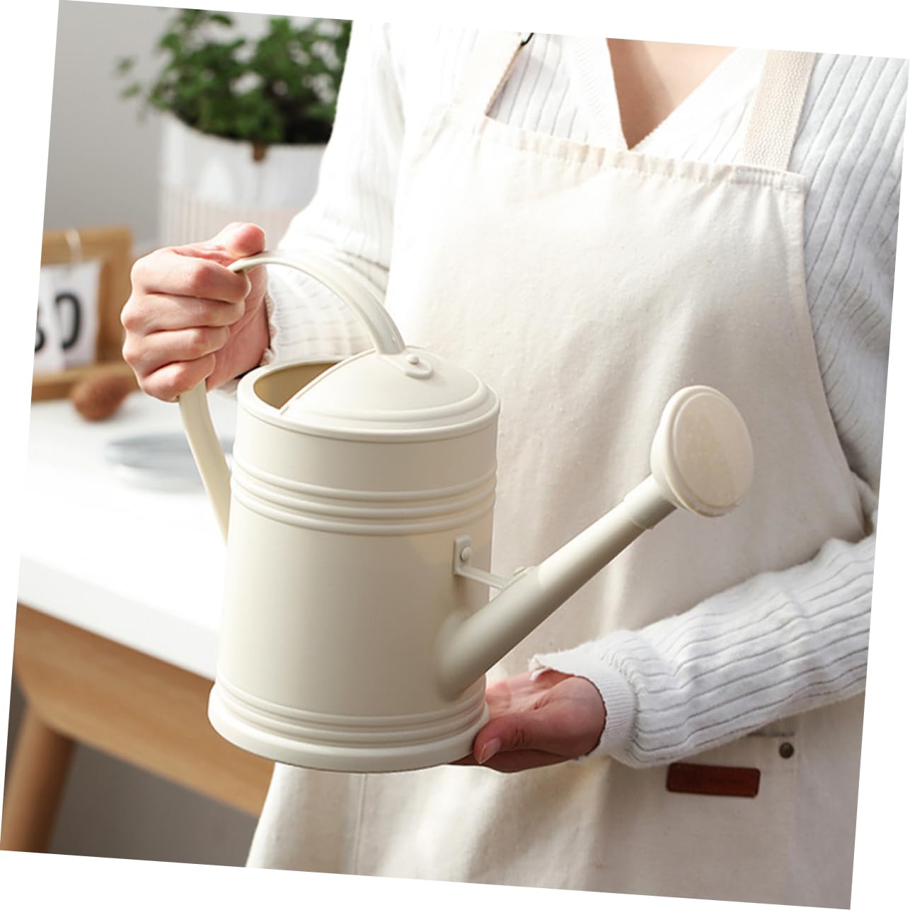 Annaffiatoio 2000ml in Pp Beige, lungo Beccuccio per Irrigazione