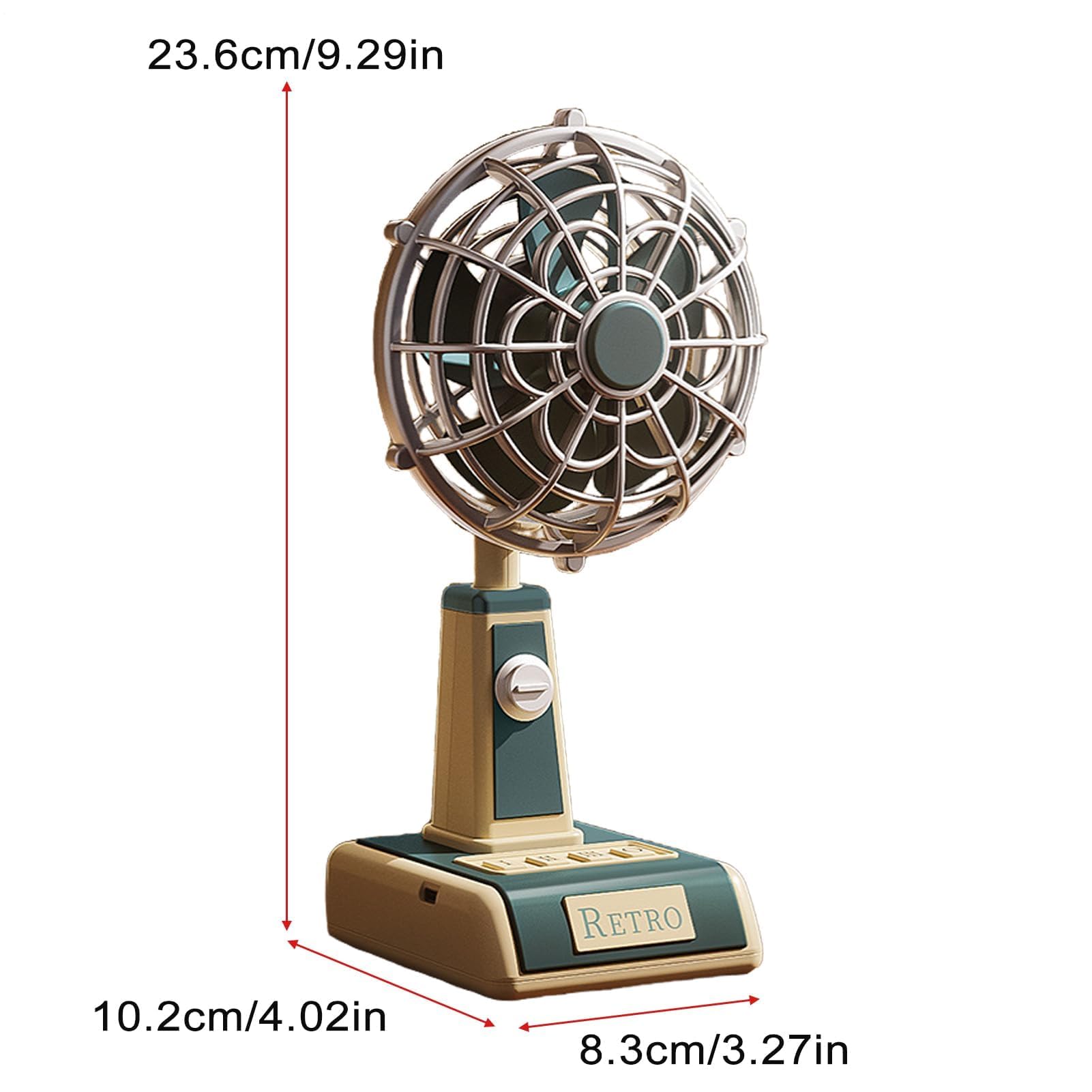 Ventilador de escritorio recargable por USB, ventilador de mesa portátil con 3 velocidades y potente flujo de aire para el hogar, al aire libre, viajes, escuela, cocina y coche