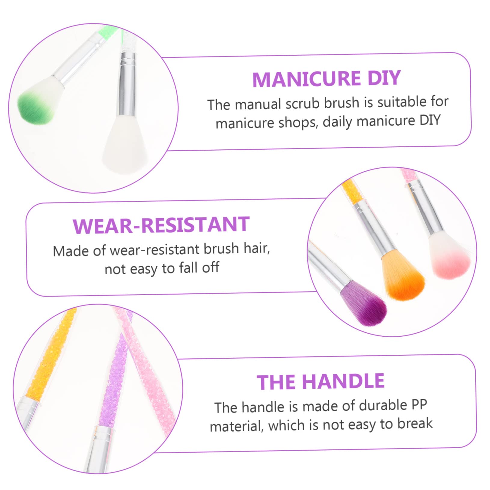 FRCOLOR 14 Pz spazzola per la pulizia delle completo di strass strumento per manicure creativo pennelli pennelli per detergente per spazzolino per le