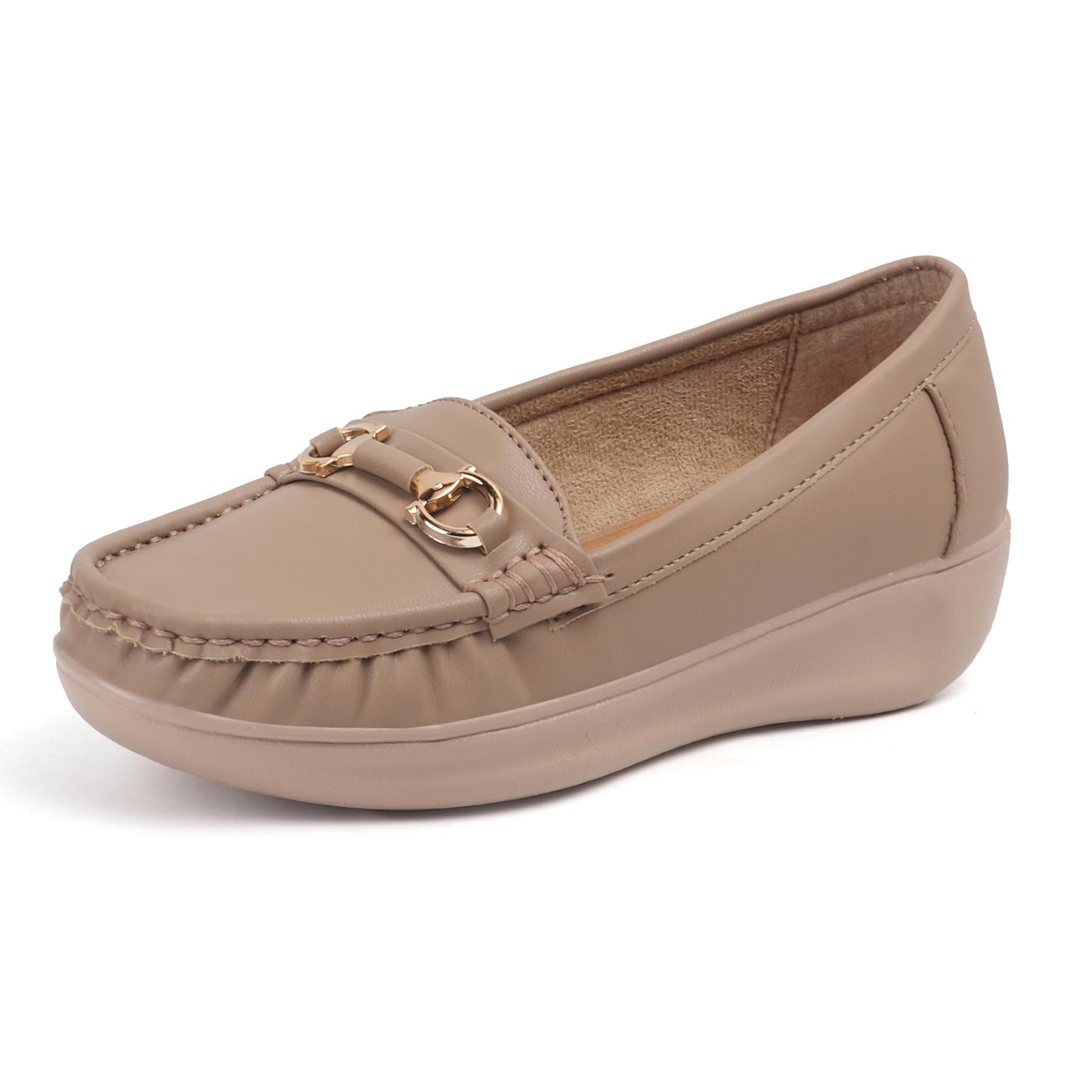 Women Comfortable Slip On Formal Loafer for Women | Stylish Fashion Moccasins Range | Cushioned Footbed Finish | Flexible | 1 Inch Heel Height| Formal Office Wear Shoe