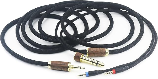 6N OCC Copper Silver Plated Upgrade Audio Cable 3.5mm Male and 6.3mm Adapter Compatible with Compatible with Hifiman HE400S, HE-400i (Dual 2.5mm Version) Headphone (2X 2.5mm Version)