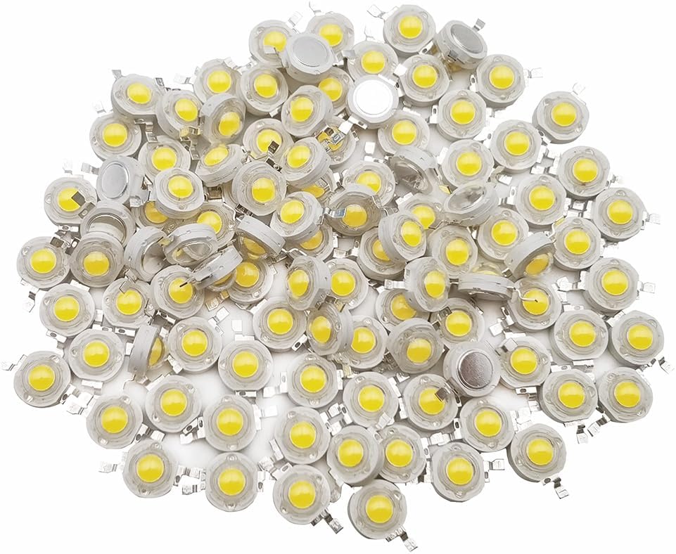 High Power LED Chip 3 W Warm White (3000 K - 3500 K with Input 560 mA - 700 mA Connection DC 3 V - 3.4 V with 3 Watt) Super Bright Intensity SMD COB Light Emitter Components Diode 3 W Bulb