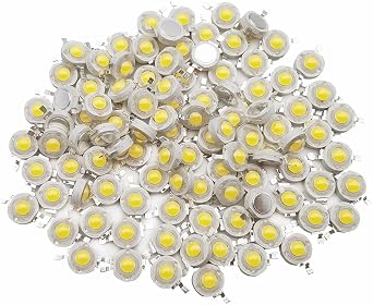 High Power LED Chip 3 W Warm White 3000 K - 3500 K with Input 560 mA - 700 mA Connection DC 3 V - 3.4 V with 3 Watt Super Bright Intensity SMD COB Light Emitter Components Diode 3 W Bulb [Energy Class E]
