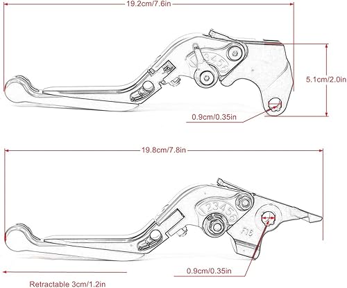 Miniatura 3 de WINVOX Brake Clutch Levers for YAMA-&amp;HA MT-03 MT03 MT 03 2015 2016 2017 2018 2019 Motorcycle CNC Adjustable Folding Extendable Brake Clutch Lever