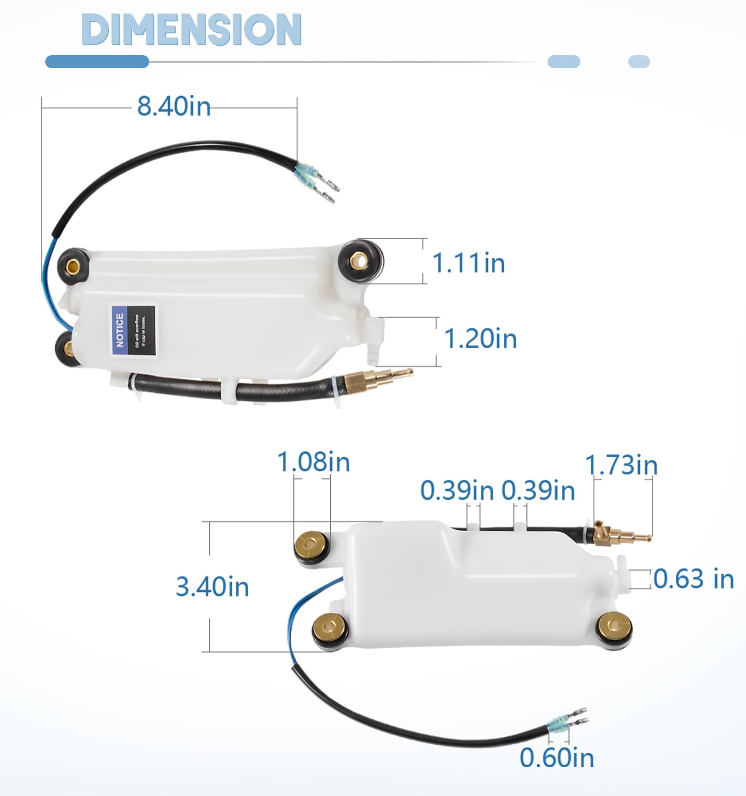 1200-8M0063190/833069T9 Réservoir d'huile de rechange pour hors-bord Mercury