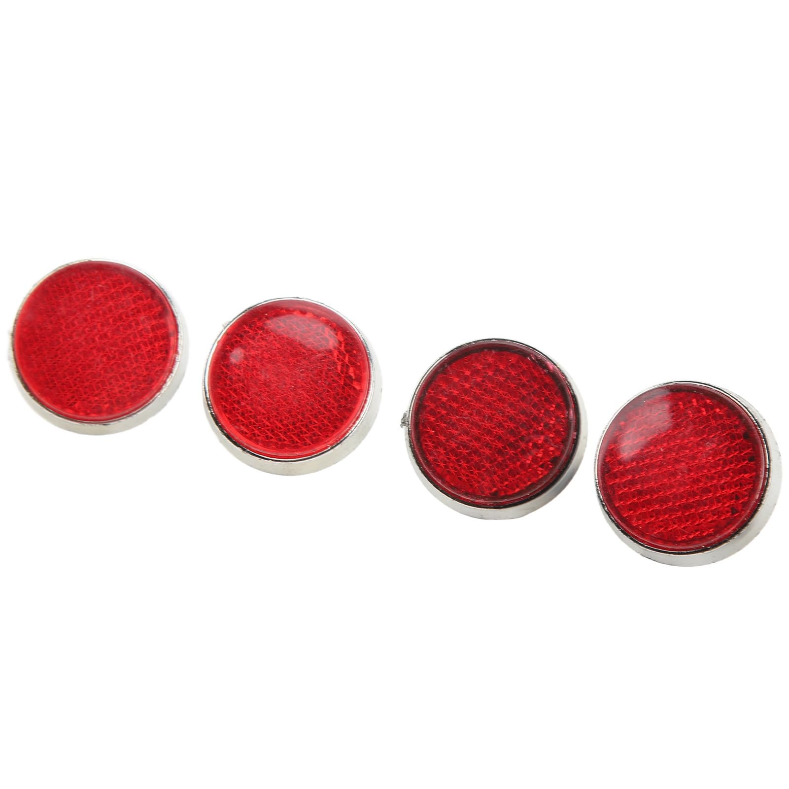 Mbeysaq M6 42mm Red Round Reflector Safety Lights 4 Pack for Motorcycles ATV Scooters Bikes